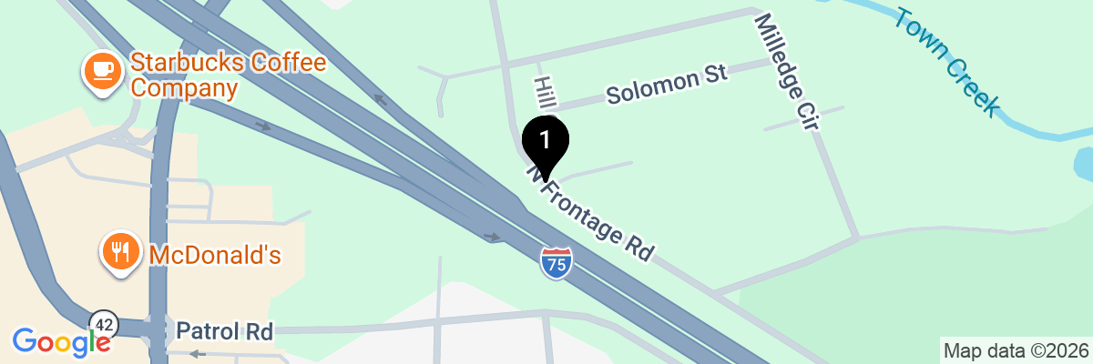 Map showing facility locations